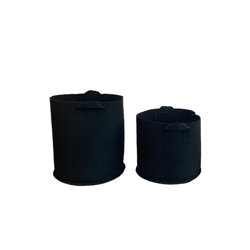 [C8DMH44014] Round Fabric Pot Black - 4 L